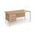Contract 25 straight desk with 3 drawer pedestal and silver H-Frame leg 1600mm x 800mm - beech top