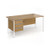 Contract 25 straight desk with 2 drawer pedestal and white H-Frame leg 1600mm x 800mm - Oak top