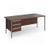 Contract 25 straight desk with 3 drawer pedestal and graphite H-Frame leg 1800mm x 800mm - walnut top