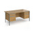 Contract 25 straight desk with 2 and 2 drawer pedestals and graphite H-Frame leg 1600mm x 800mm - oak top