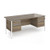 Contract 25 straight desk with 2 and 2 drawer pedestals and white H-Frame leg 1800mm x 800mm - Nebraska Oak Top