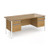 Contract 25 straight desk with 2 and 2 drawer pedestals and white H-Frame leg 1800mm x 800mm - Oak Top