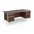 Contract 25 straight desk with 2 and 2 drawer pedestals and white H-Frame leg 1800mm x 800mm - walnut top
