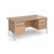 Contract 25 straight desk with 2 and 3 drawer pedestals and silver H-Frame leg 1600mm x 800mm - beech top