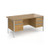 Contract 25 straight desk with 2 and 3 drawer pedestals and silver H-Frame leg 1600mm x 800mm - oak top