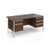 Contract 25 straight desk with 2 and 3 drawer pedestals and silver H-Frame leg 1600mm x 800mm - walnut top
