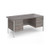 Contract 25 straight desk with 2 and 3 drawer pedestals and white H-Frame leg 1600mm x 800mm - grey oak top