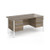 Contract 25 straight desk with 2 and 3 drawer pedestals and white H-Frame leg 1600mm x 800mm - nebraska-oak top