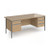 Contract 25 straight desk with 2 and 3 drawer pedestals and graphite H-Frame leg 1800mm x 800mm - kendal oak top