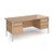 Contract 25 straight desk with 2 and 3 drawer pedestals and graphite H-Frame leg 1800mm x 800mm - Beech top