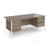 Contract 25 straight desk with 2 and 3 drawer pedestals and white H-Frame leg 1800mm x 800mm - nebraska oak top