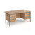 Contract 25 straight desk with 3 and 3 drawer pedestals and graphite H-Frame leg 1600mm x 800mm - beech top