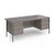Contract 25 straight desk with 3 and 3 drawer pedestals and graphite H-Frame leg 1800mm x 800mm - grey oak top