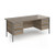 Contract 25 straight desk with 3 and 3 drawer pedestals and graphite H-Frame leg 1800mm x 800mm - nebraska oak top