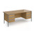 Contract 25 straight desk with 3 and 3 drawer pedestals and graphite H-Frame leg 1800mm x 800mm - oak top