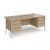 Contract 25 straight desk with 3 and 3 drawer pedestals and silver H-Frame leg 1800mm x 800mm - nebraska oak top