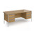 Contract 25 straight desk with 3 and 3 drawer pedestals and silver H-Frame leg 1800mm x 800mm - oak top