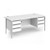 Contract 25 straight desk with 3 and 3 drawer pedestals and silver H-Frame leg 1800mm x 800mm - white top