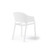 Contra one piece polypropylene chair with integrated arms in white