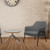Corby lounge chair with black metal frame - light blue