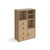 Universal cube storage unit 1295mm high on glides with matching shelf, cupboard and 2 sets of drawers - oak with oak inserts