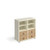 Universal cube storage unit 875mm high on glides with 2 matching shelves and 2 sets of drawers - white with oak inserts
