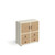 Universal cube storage unit 875mm high on glides with 2 cupboards and 2 sets of drawers - white with oak inserts