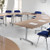 Rectangular deluxe flip top meeting table with black frame 1200mm x 800mm - beech
