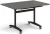 Rectangular deluxe flip top meeting table with black frame 1200mm x 800mm - onyx grey