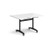 Rectangular deluxe flip top meeting table with black frame 1200mm x 800mm - white