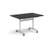 Rectangular deluxe flip top meeting table with silver frame 1200mm x 800mm - Black