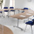 Rectangular deluxe flip top meeting table with silver frame 1200mm x 800mm - Black