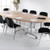Rectangular deluxe flip top meeting table with silver frame 1200mm x 800mm - white
