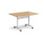 Rectangular deluxe flip top meeting table with white frame 1200mm x 800mm - oak