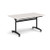 Rectangular deluxe flip top meeting table with black frame 1400mm x 800mm - Light Grey