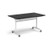Rectangular deluxe flip top meeting table with white frame 1400mm x 800mm - Black