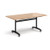 Rectangular deluxe flip top meeting table with black frame 1600mm x 800mm - beech
