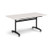 Rectangular deluxe flip top meeting table with black frame 1600mm x 800mm -Light Grey