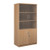 Deluxe combination unit with glass upper doors 2000mm high with 4 shelves - beech