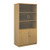 Deluxe combination unit with glass upper doors 2000mm high with 4 shelves - oak