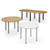 Circular silver radial leg meeting table 1000mm - beech
