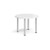 Circular silver radial leg meeting table 1000mm - white