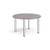 Circular chrome radial leg meeting table 1200mm - grey oak