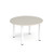 Circular white radial leg meeting table 1200mm - Light Grey