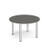 Circular chrome radial leg meeting table 1200mm x 800mm - Onyx Grey