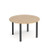 Circular black radial leg meeting table 1200mm - Kendal Oak