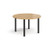 Circular black radial leg meeting table 1200mm - Oak