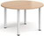 Circular white radial leg meeting table 1200mm - Onyx Grey