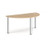 Semi circular chrome radial leg meeting table 1600mm x 800mm - Kendal oak