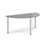 Semi circular chrome radial leg meeting table 1600mm x 800mm - onyx grey